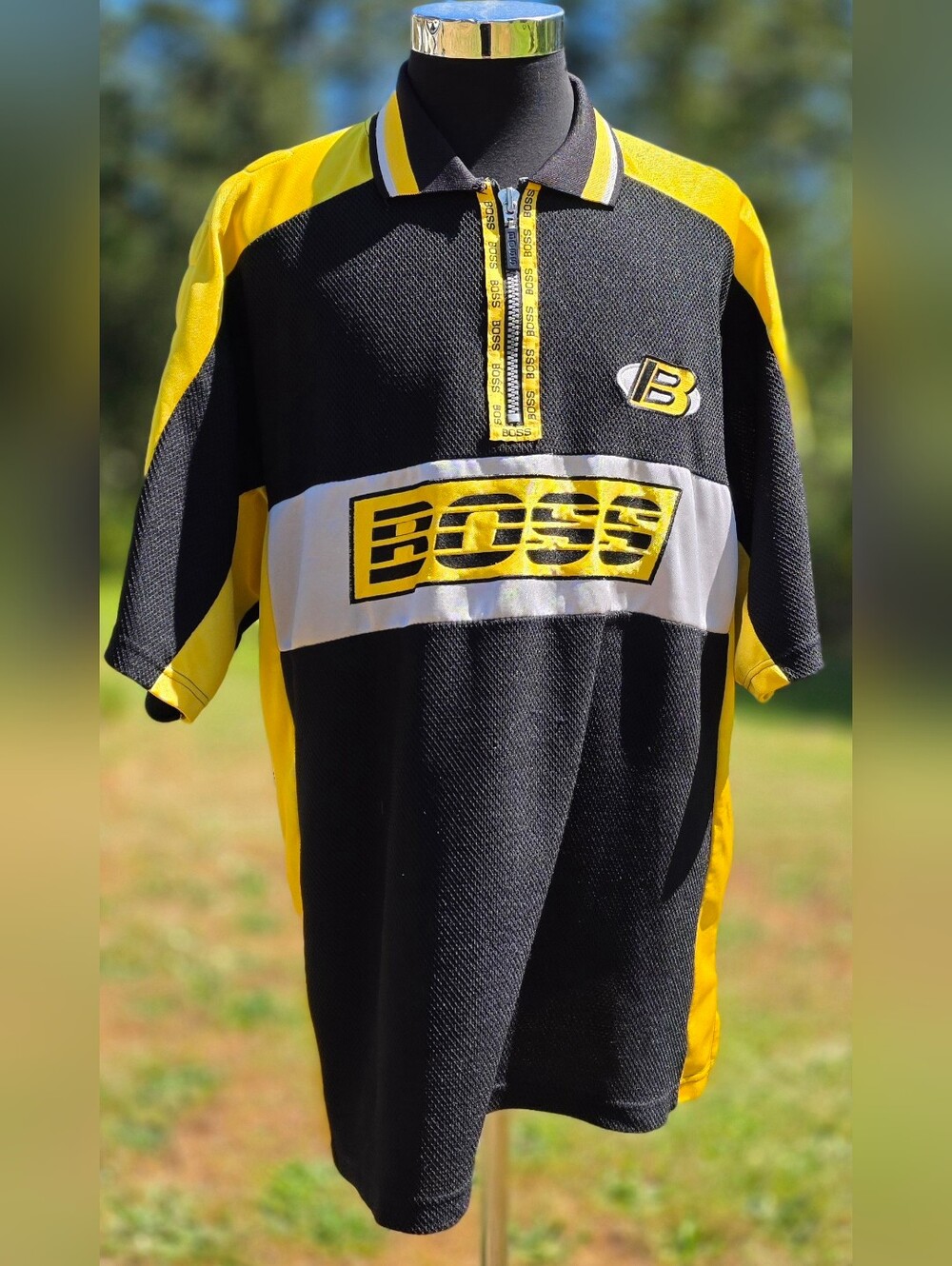 Vintage Hugo Boss BOSS Jersey XL Black Football Soccer Euro Streetwear Shirt 90s